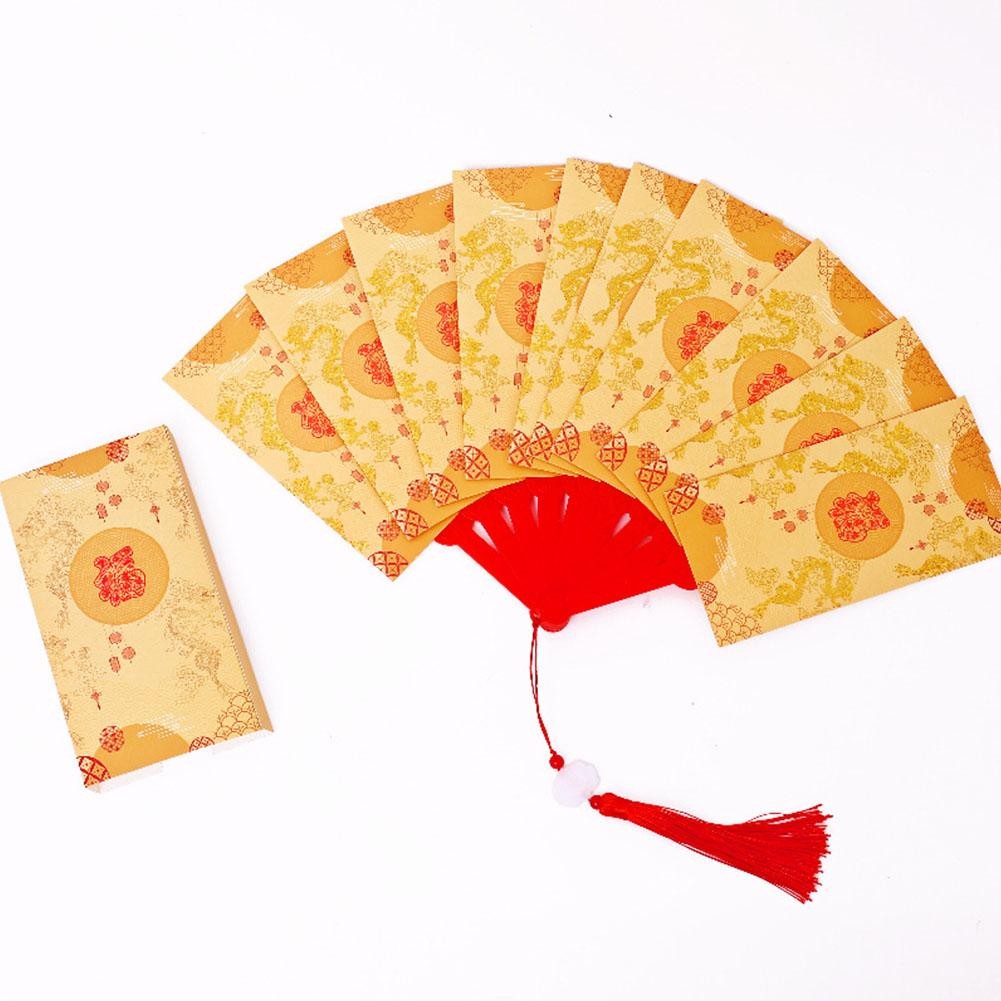 6 Card/8 Card/10 Card Golden Color Fan Red Packet 2025 Graduation Fan ...