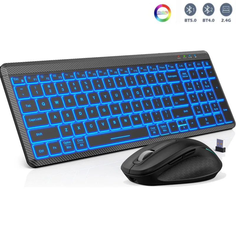 2.4G Wireless Bluetooth DualMode Rechargeable Keyboard and Mouse