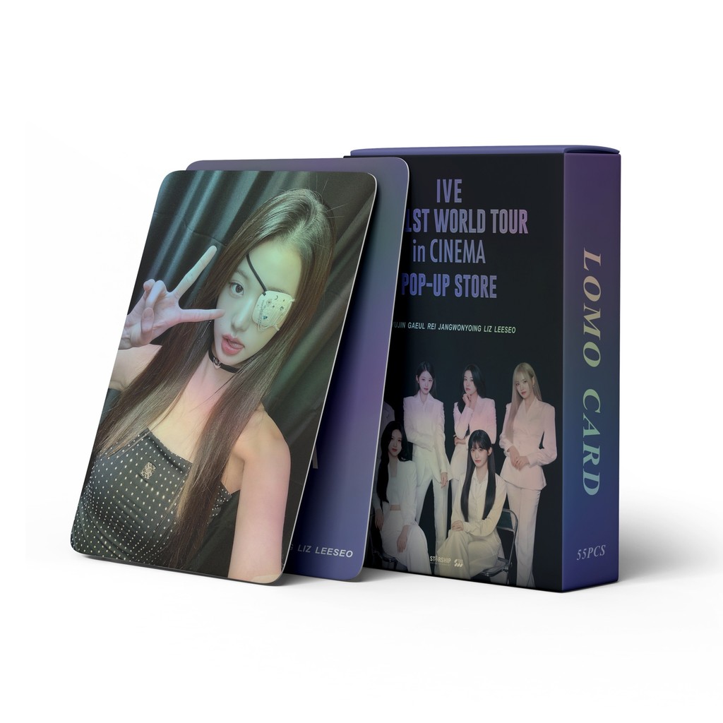 KPOP 55pcs/box IVE Holographic Photocards WORLD TOUR CINEMA KPOP Laser ...