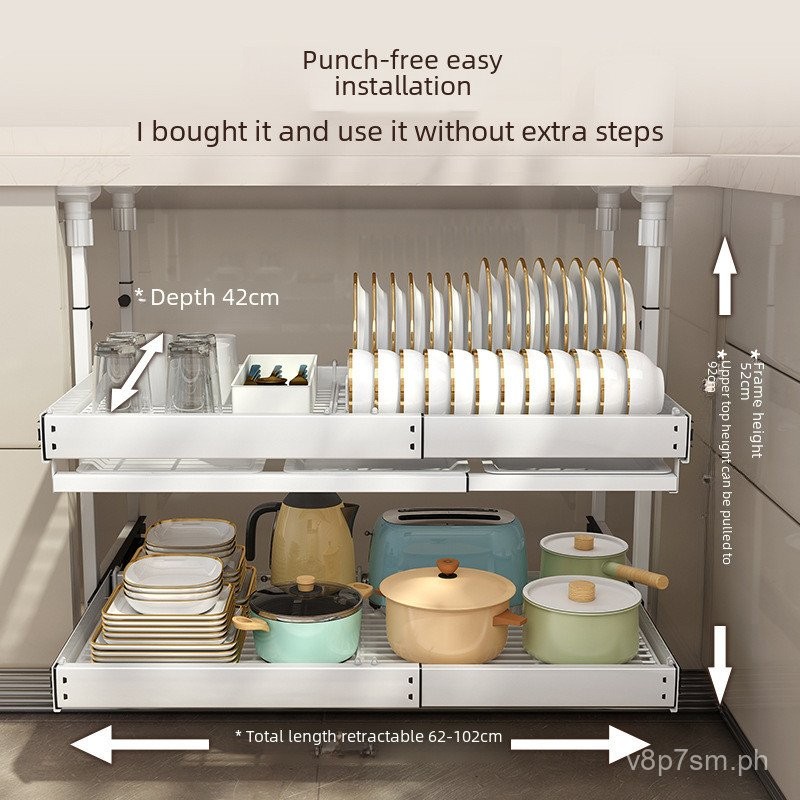 Kitchen Cabinet Lower Bowl Dishes Bowl Plate Storage Rack Built-in ...