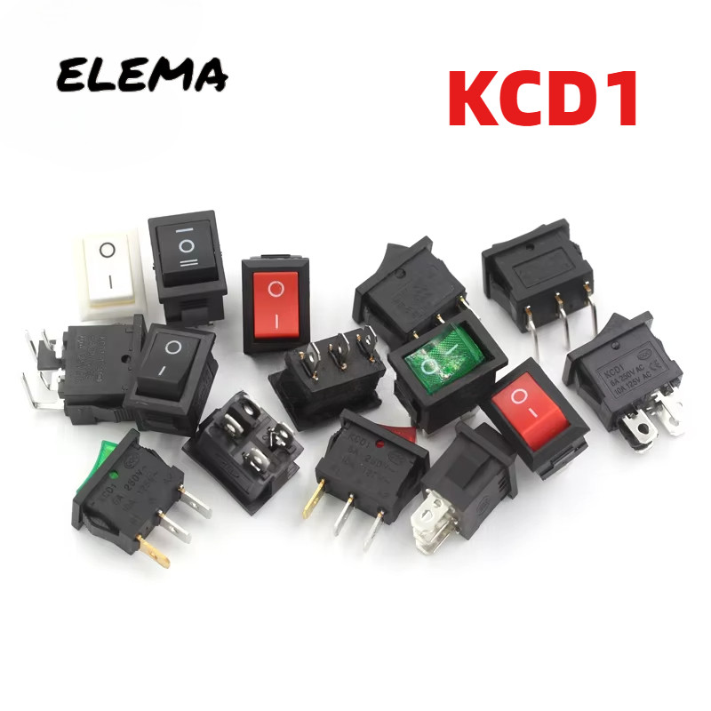 KCD1 Power Switch 21*15mm Rocker Switch 6A250V AC 10A125V AC with LED ...