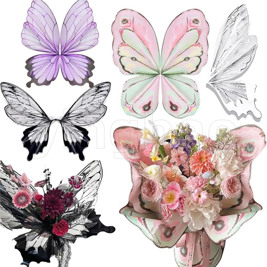 20Set Butterfly Flower Wrapping Paper, Waterproof Butterfly Flower ...