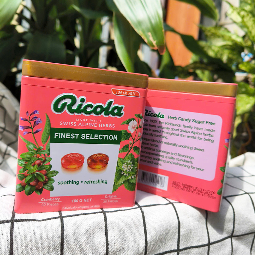 Ricola Finest Selection Herbal Lozenges Pink Tin Box 100gr, CAKES CNY ...