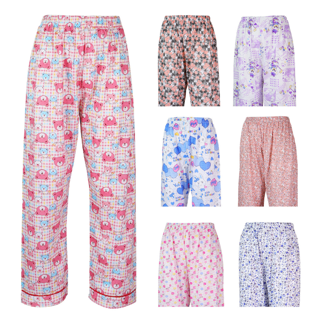 2 for 145 Trendy Cute Printed Cotton Garterized Pajama Pants for Women ...