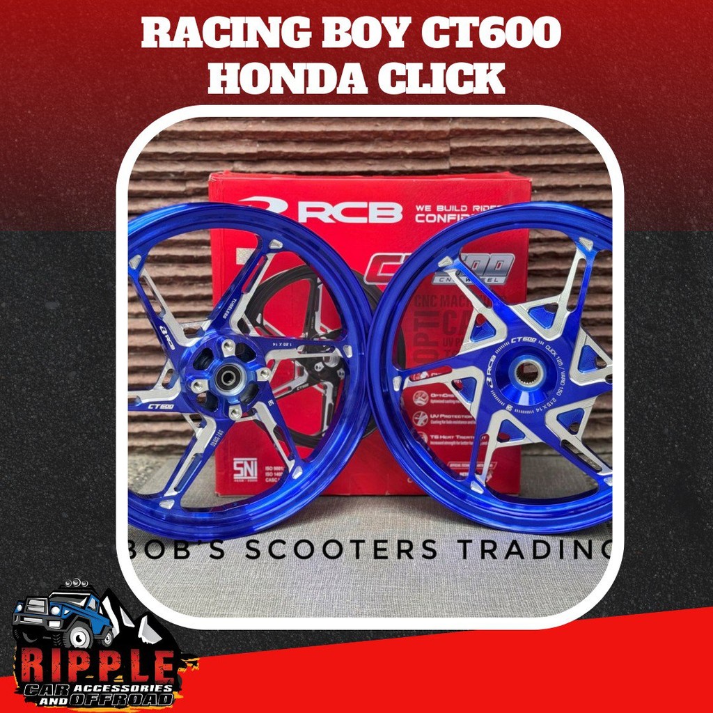 NEW! RCB Sport Rim CT600 for Honda Click 125/150 1.85F 2.15R*14 (4H ...