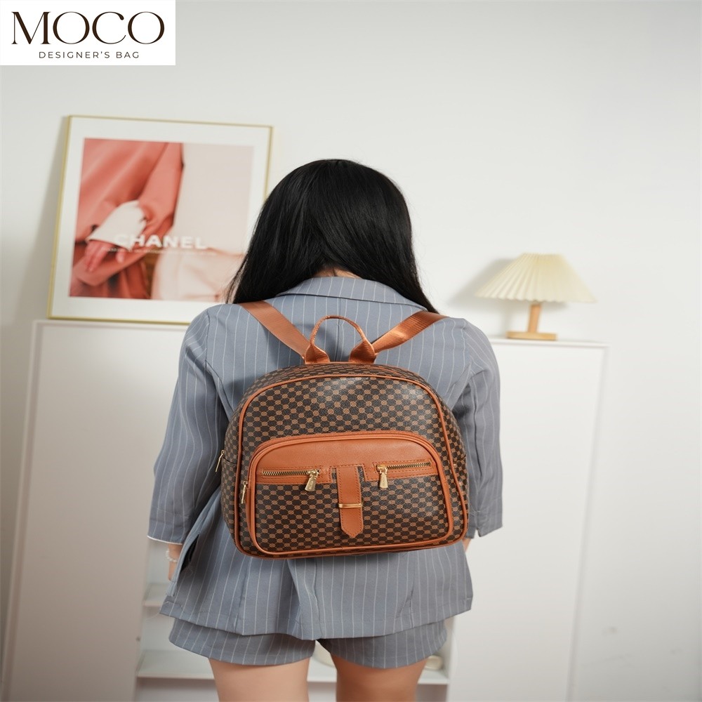 MOCO Bag For Women Korean Fashion Backpack PU Leather Student Teens ...