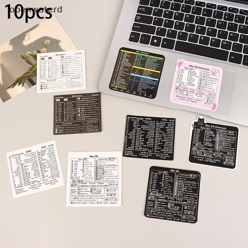 [op] 10pcs Keyboard Shortcut Stickers Letter Graphic Laptop Protective ...