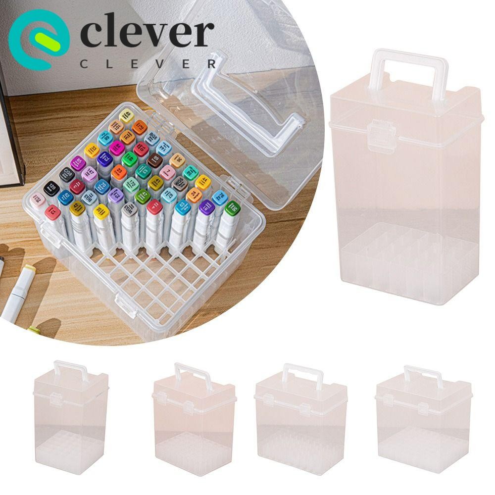 CLEVER Marker Storage Box, Transparent Multi-slot Marker Pen Organizer ...