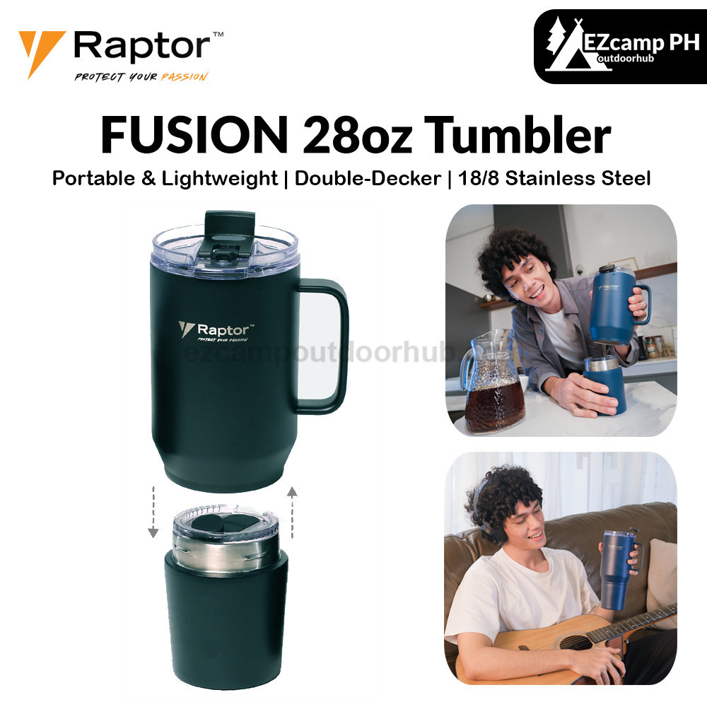 Raptor FUSION 28oz Tumbler 2-in-1 Double-Wall Vacuum Insulated Tumbler ...