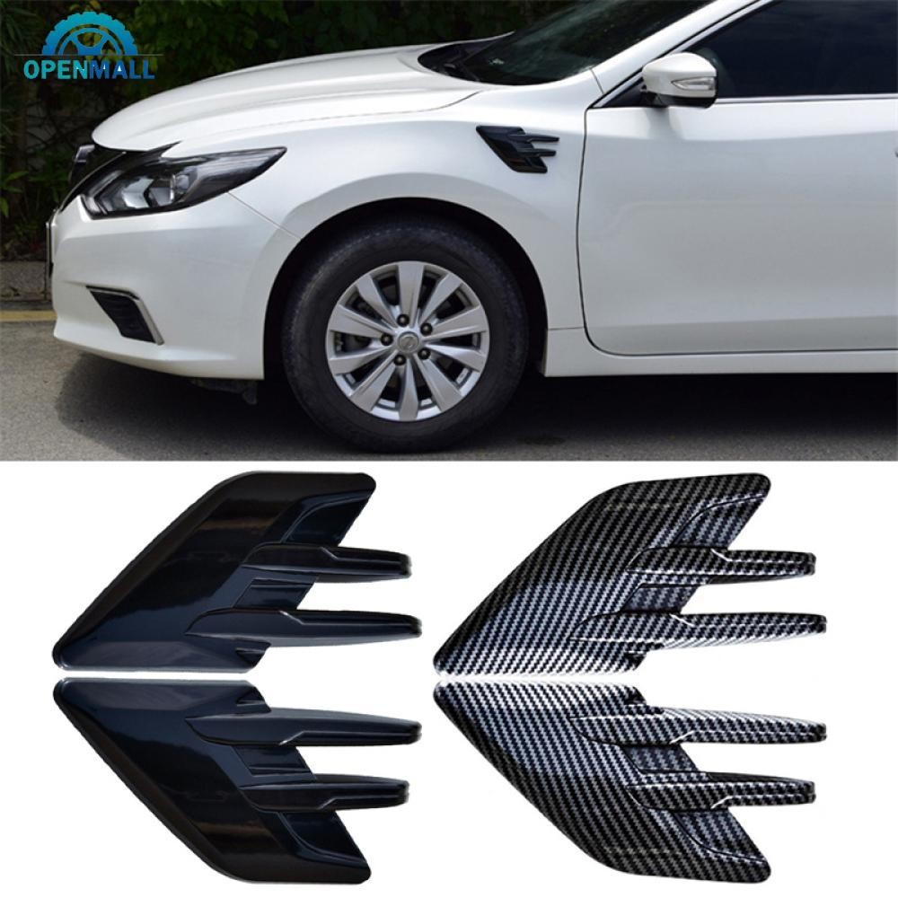 Koop 2pcs Gloss Black Side Vent Trim Decoration Sticker Rubber Shark Gills Universal for Cars