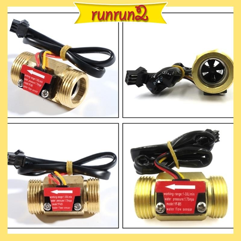 RUN Upgraded Brass Water Flow Sensor G3 4 Male Hall Effect Sensor