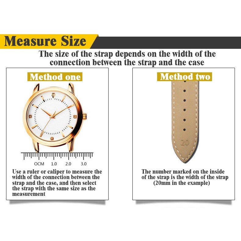 Classic Genuine Leather Watch Strap Band 18mm 20mm 22mm 24mm Universal ...