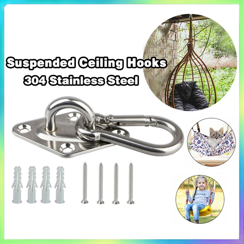 1set 304 Stainless Steel Suspended Ceiling Hook Wall Mount U-Shaped ...