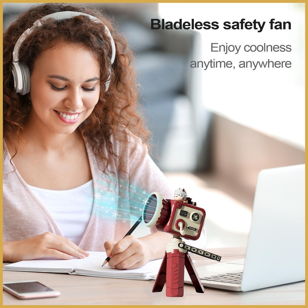 Portable Handheld Fan Retro Camera Shaped Fan Electric Small Cooling ...