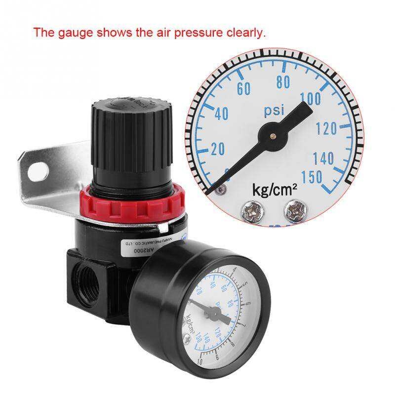 1/4 In. NPT Air Flow Control Valve With Gauge - Foto 6