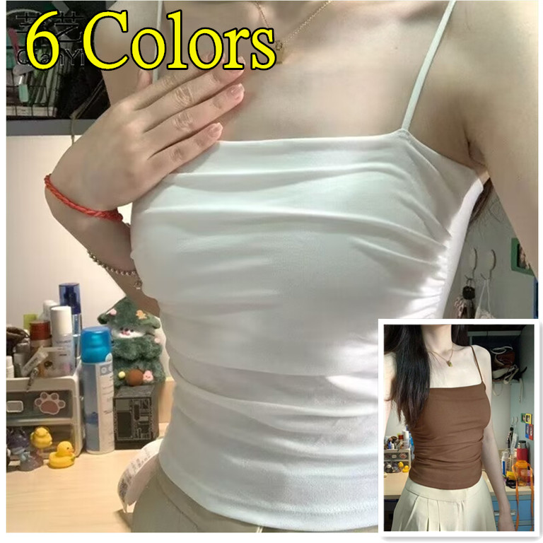 Double Lining Top White Top Spaghetti Top Double Lining Basic Top ...