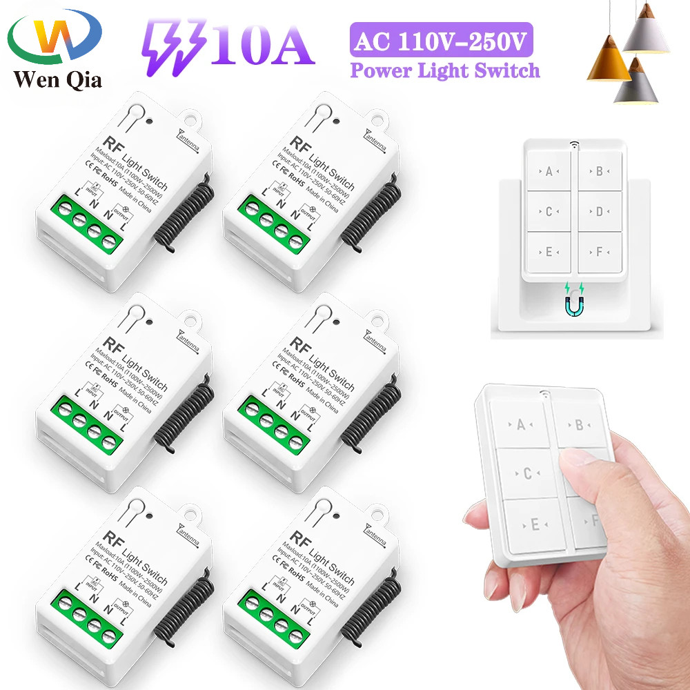 86 Wall Magnetic Panel Switch 433MHz Wireless Remote Control AC 110V ...