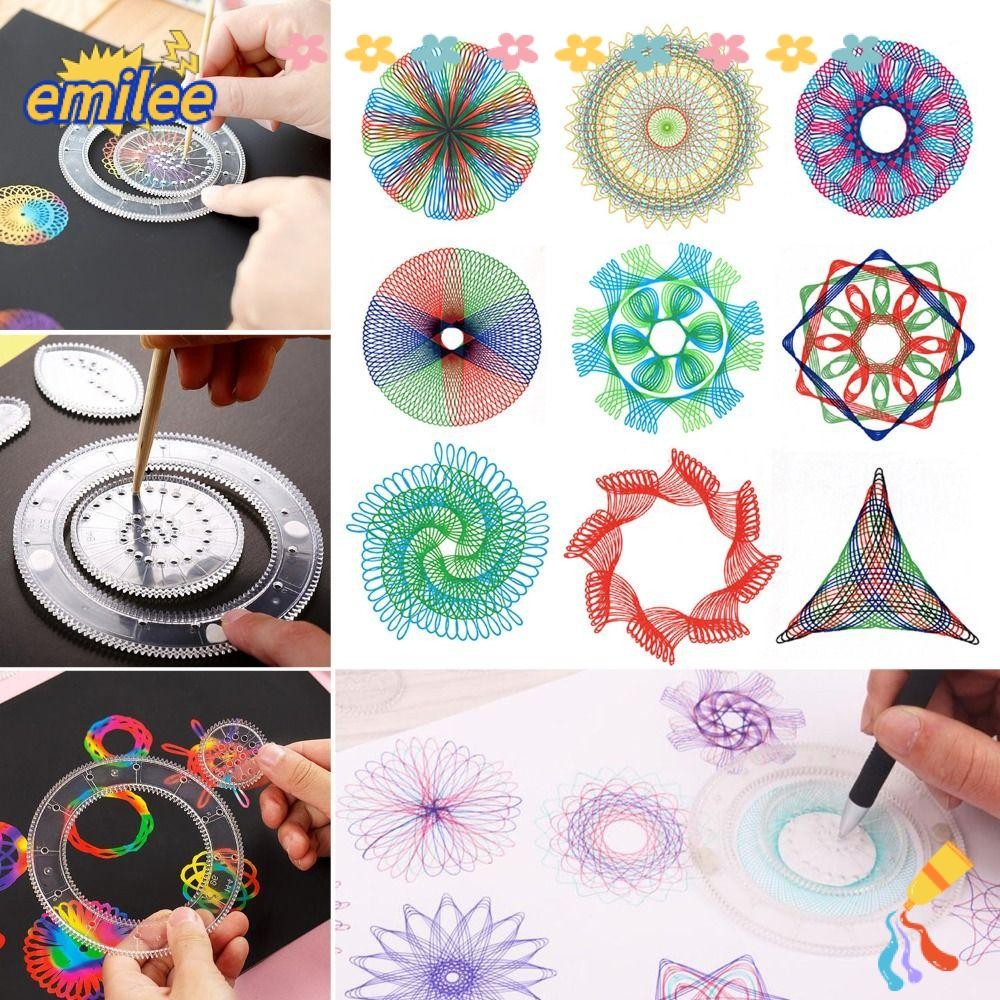EMILEE 5/12/22PCS Drawing Toys Set, Special Shaped Interlocking Gears ...