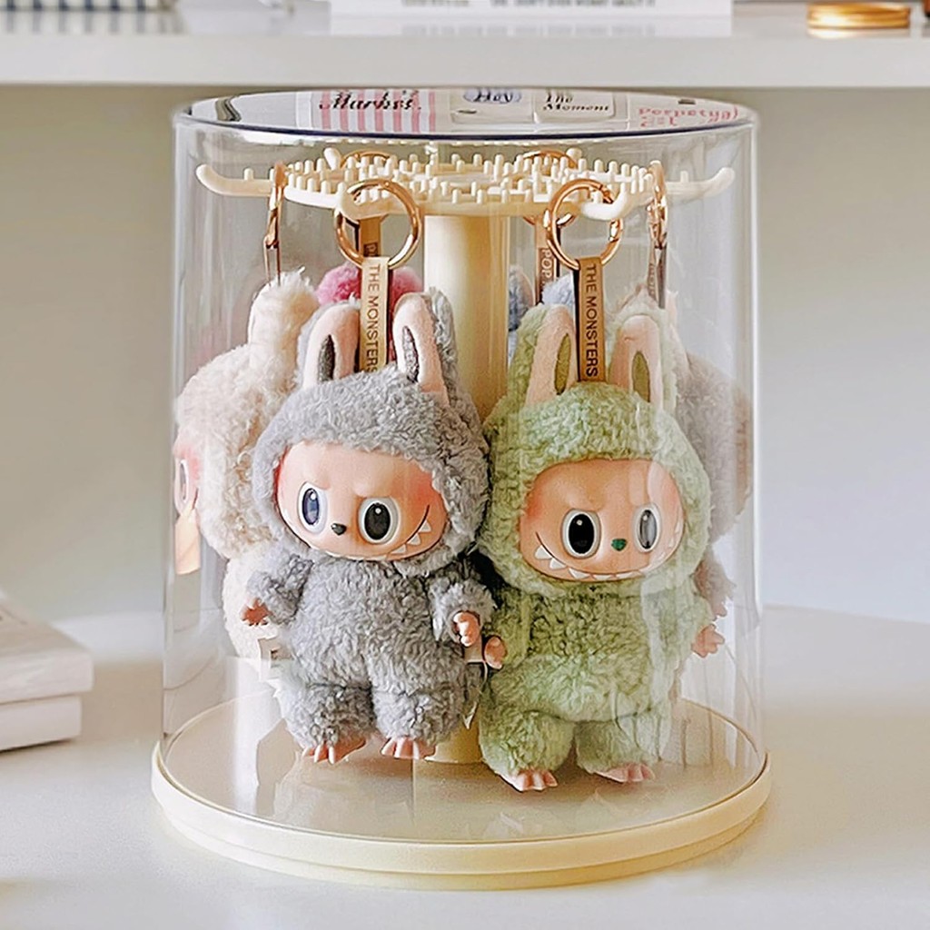 360° Rotate Labubu Transparent Display Case Hanging Organizer Rack ...