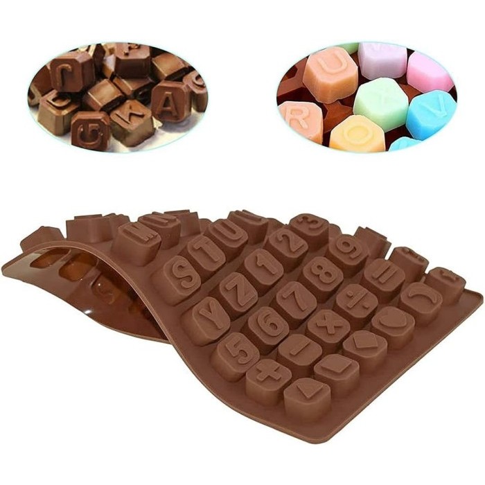 Silicone Alphabet Letter Number Mold 48 Letters ABC Chocolate Fondant ...