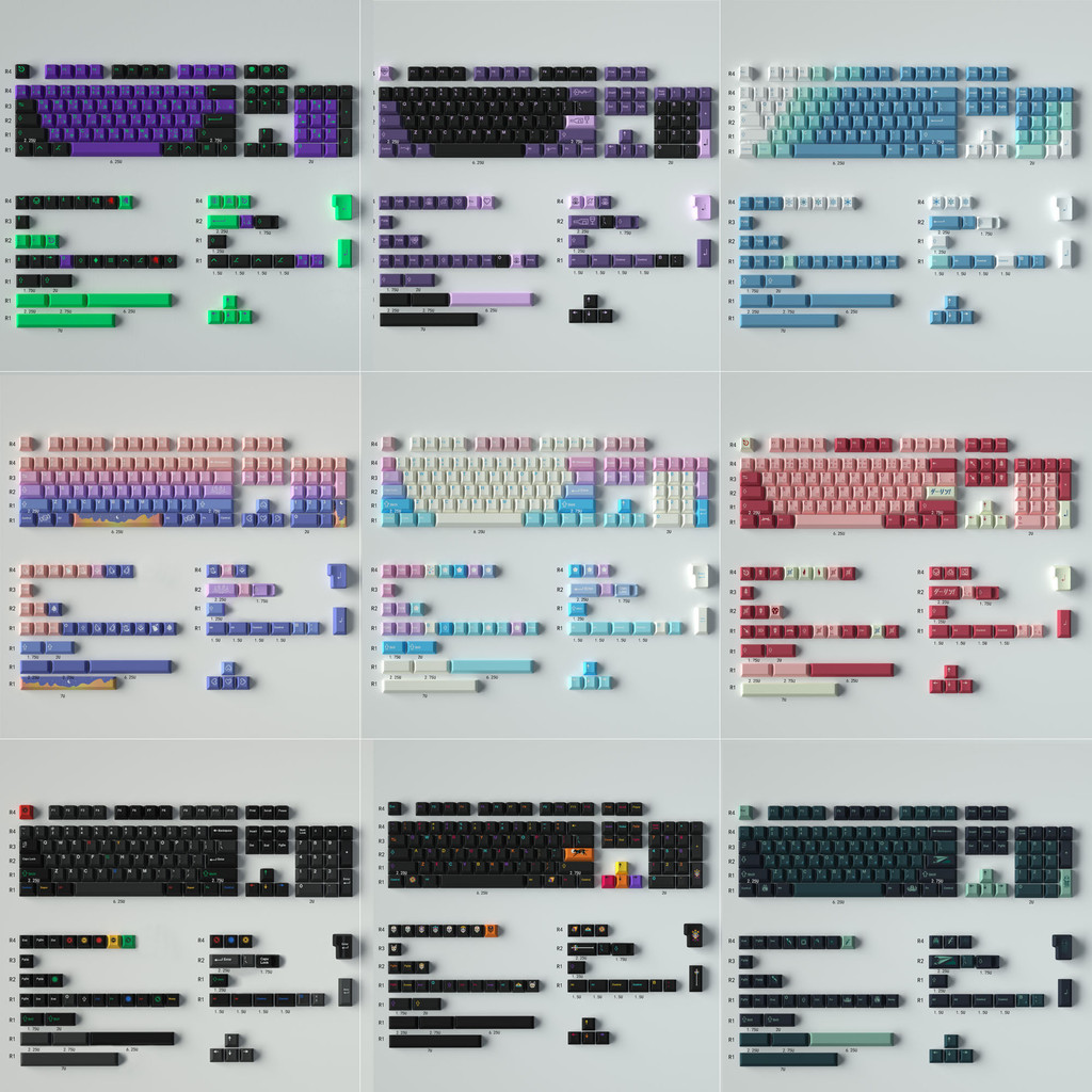 Gmk Series Unique Keycap Large Set 152-Key PBT Sublimation Cherry ...