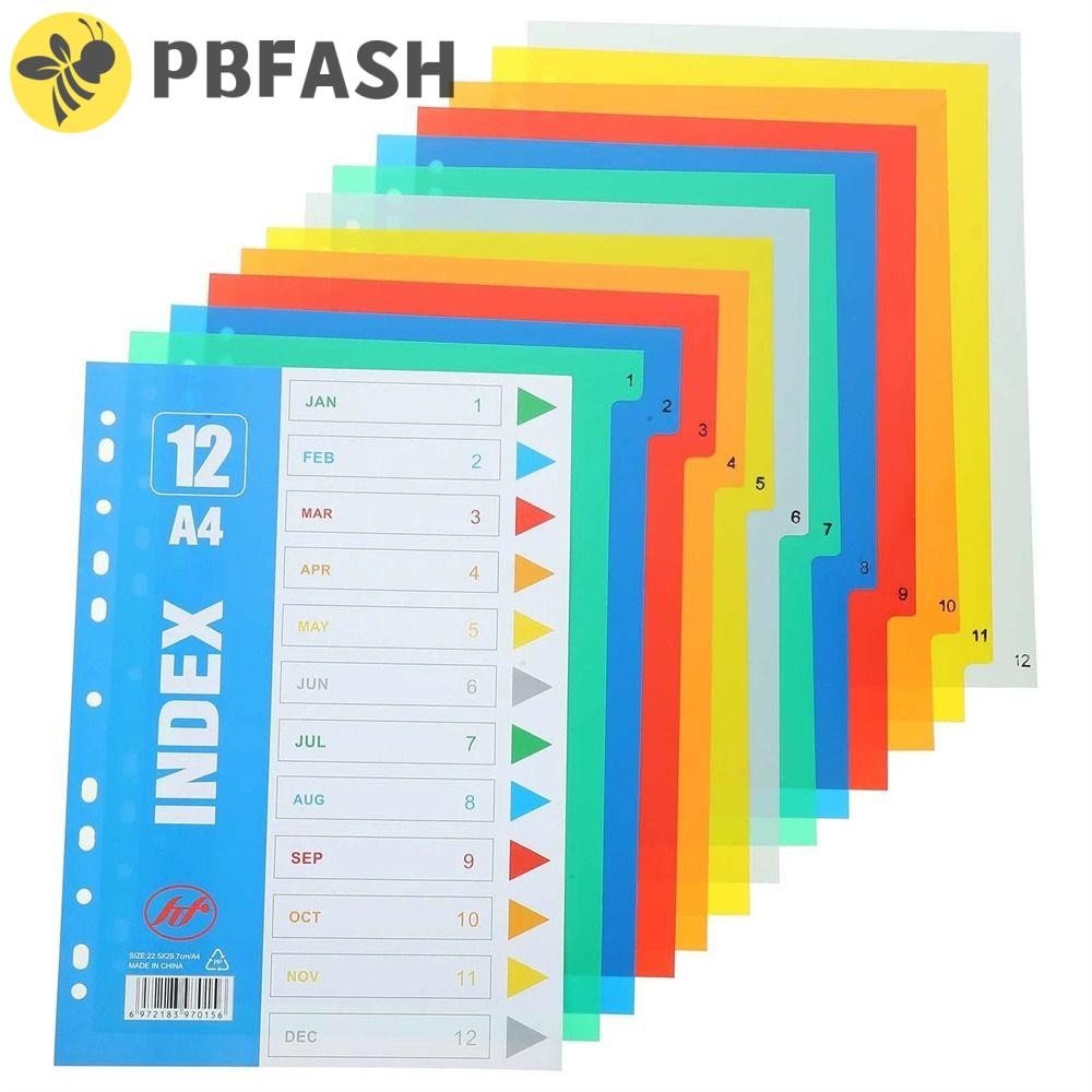 PBFASH Index Separator Page, 5/10/12/20/31Pages A4 Size Loose-leaf ...