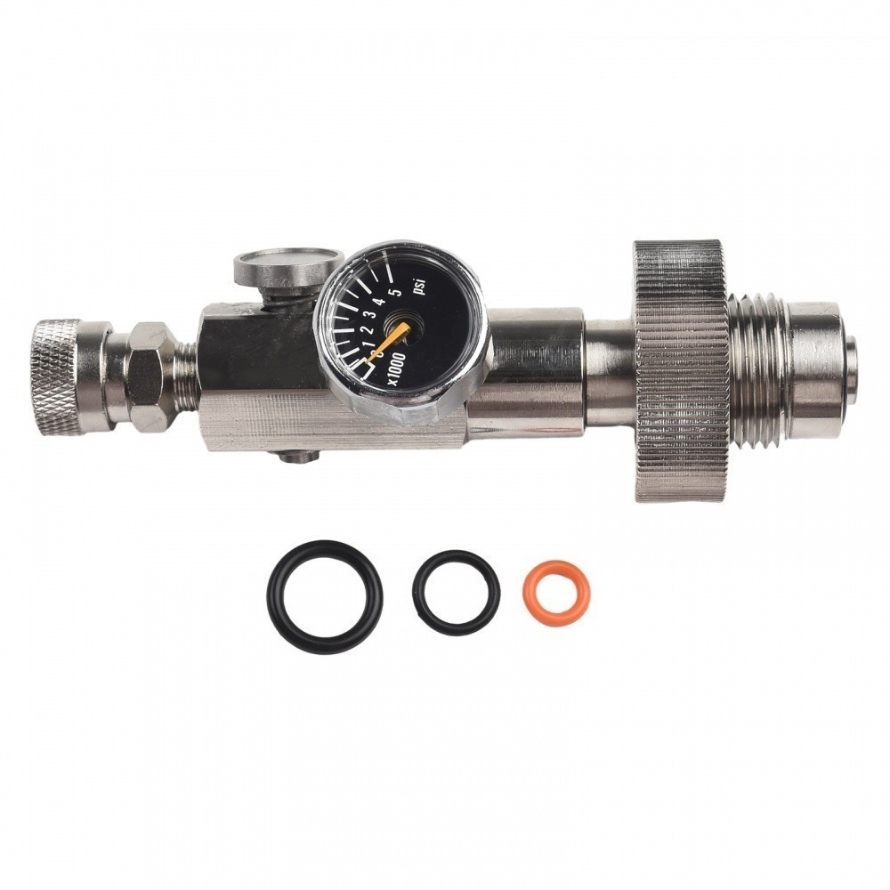 4500psi Paintball Fill Station Valve - PCP Airgun Charging System With Dual Gauge & 20 Inch Hose