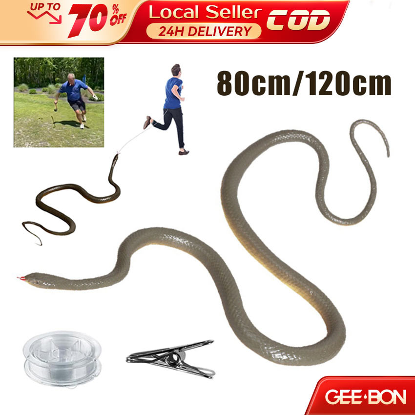 GEEBON 80/120cm Realistic 3D Eyes Fake Snake Tricky Funny Artificial ...