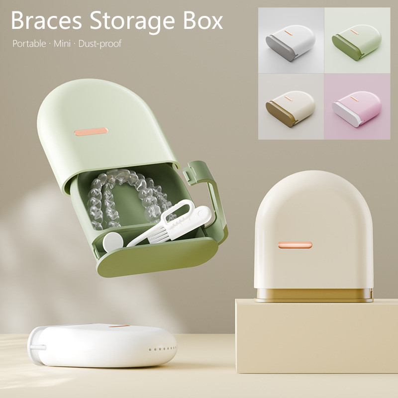 4color B-#races Storage Box, Mini ABS Denture Retainer Container ...