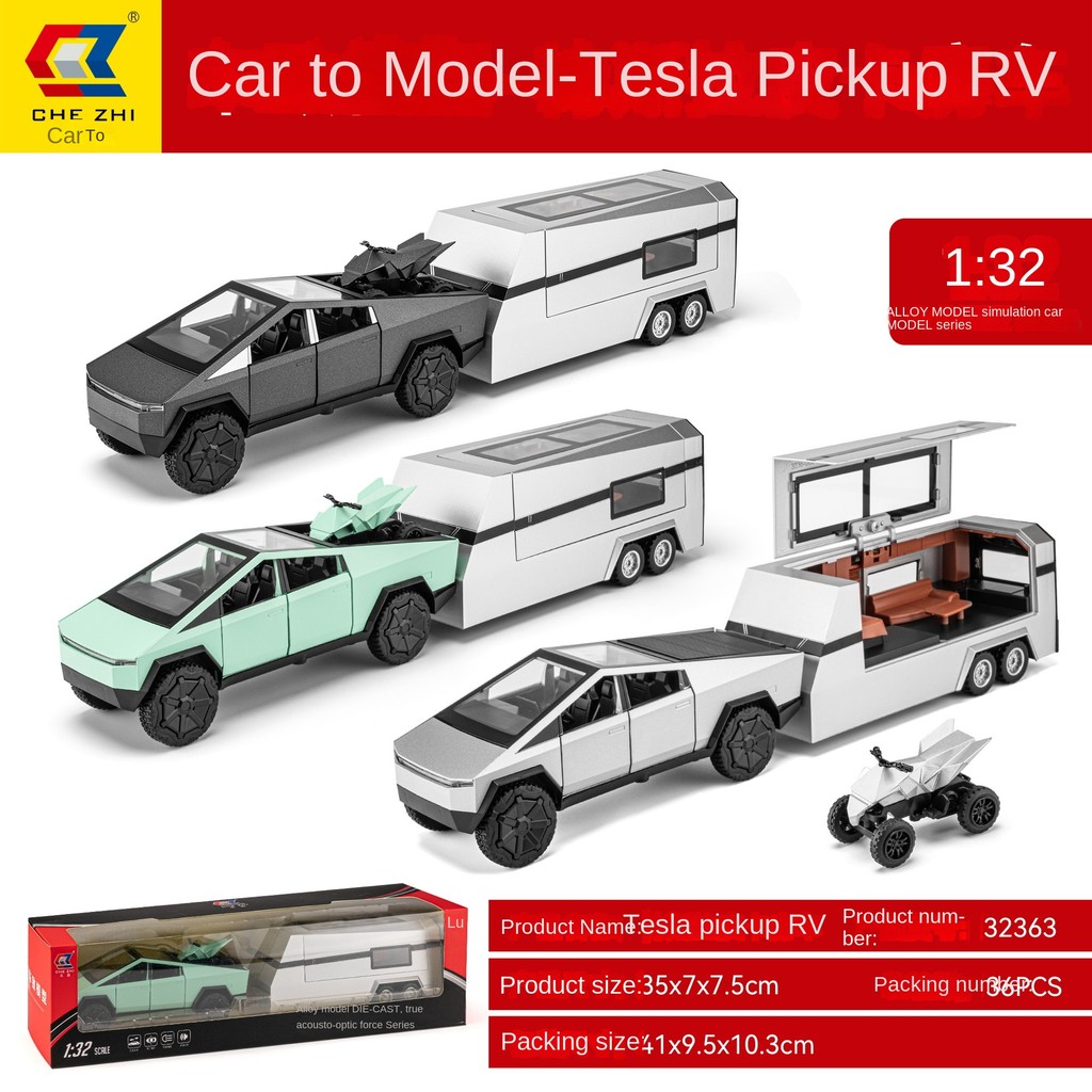 Tesla Cybertruck Alloy Model Toy 1:32 Scale Electric Pickup Truck ...