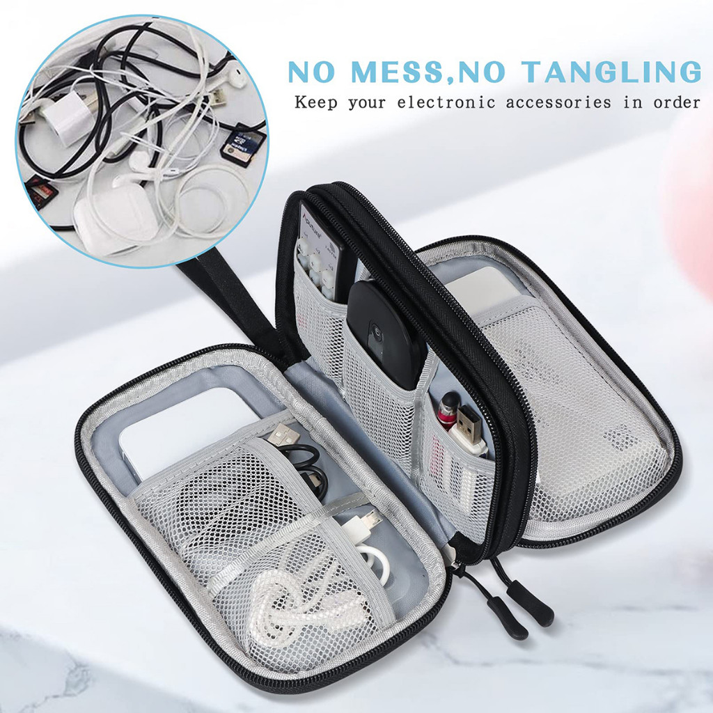 Travel Cable Organizer Bag - EVA Pouch for Gadgets Chargers, and ...