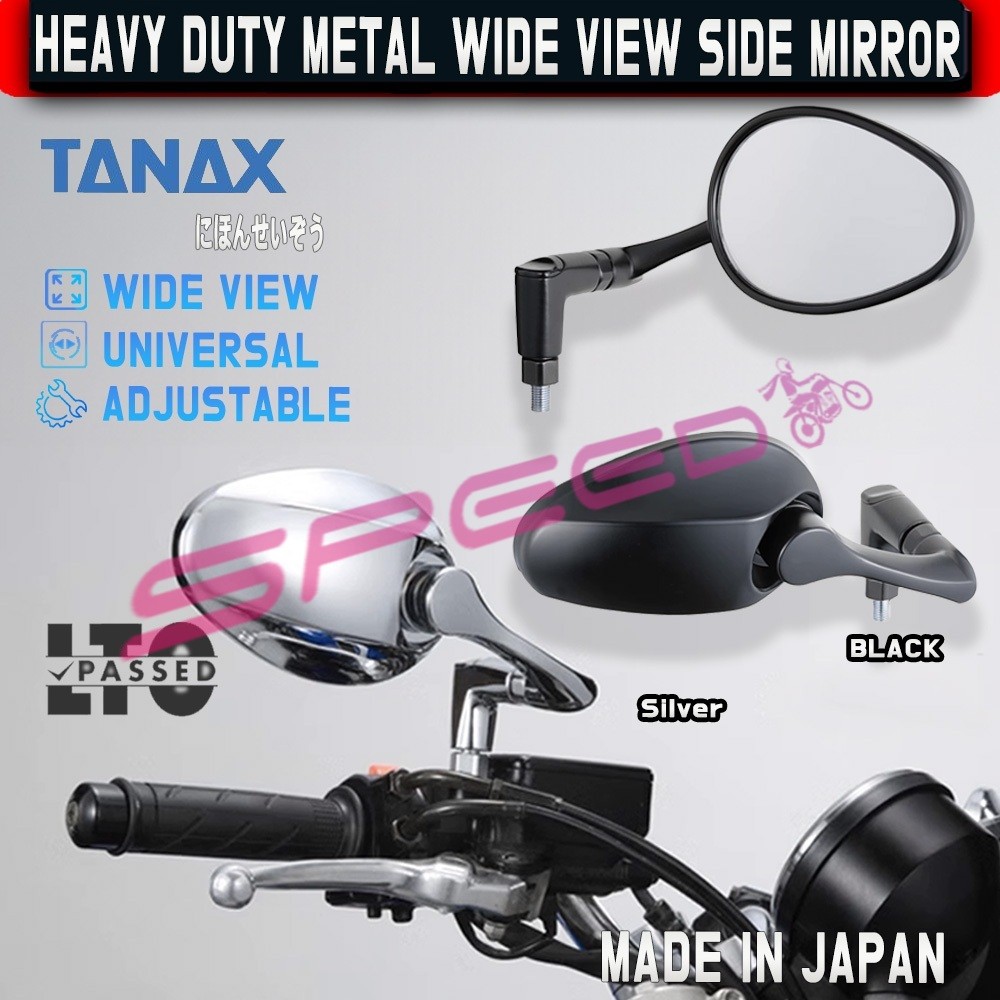 Japan TANAX Alloy Stem Wide Angle Anti-Glare Universal Side Mirror ...