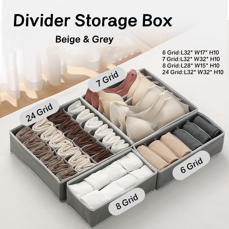 Underwear Organizer Boxes Wardrobe Drawer Divider Clothes Storage Box ...