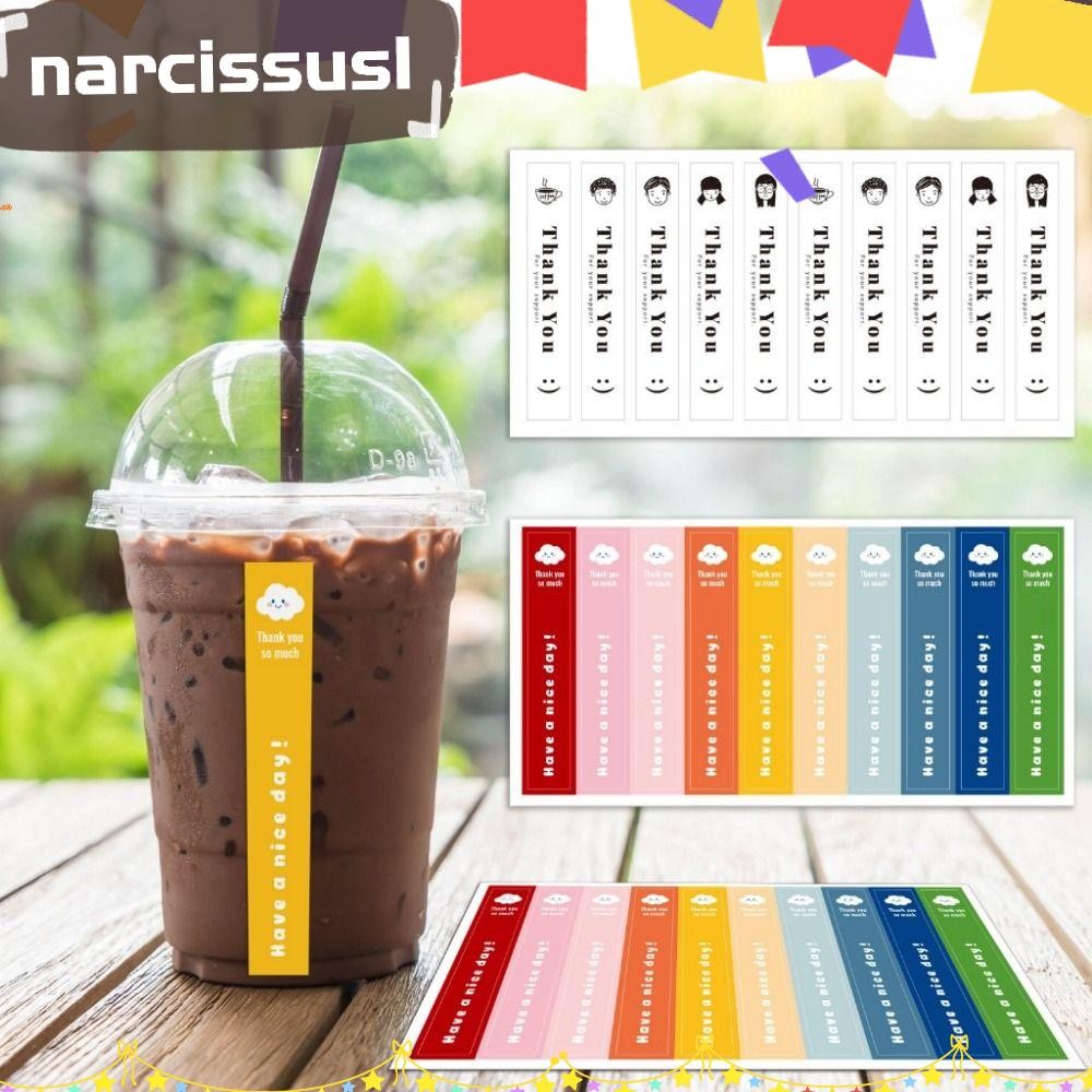 NARCIS 100Pcs/10 Sheets Seal Label, Rectangle Thank You For Your ...
