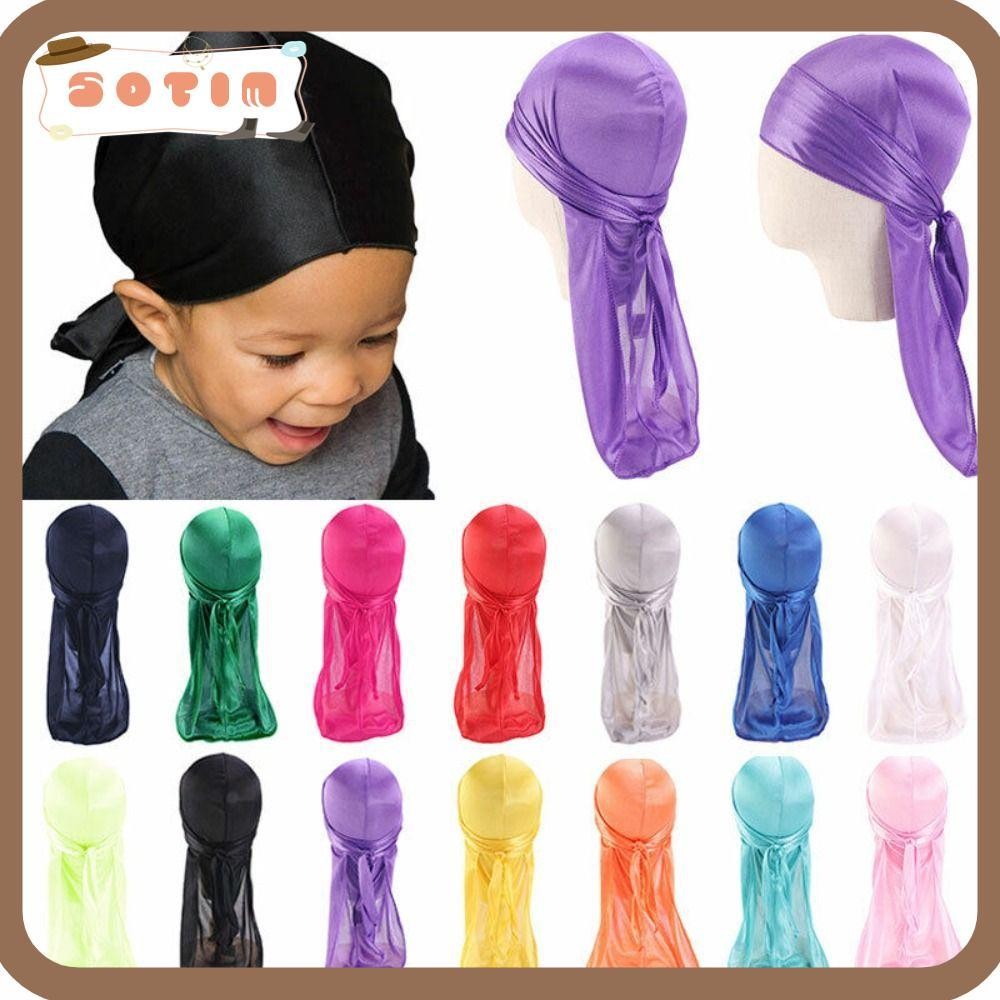 SOTIM 1pc/2Pcs Pirate Hat, Imitation Silk Durag Elastic Headwrap ...
