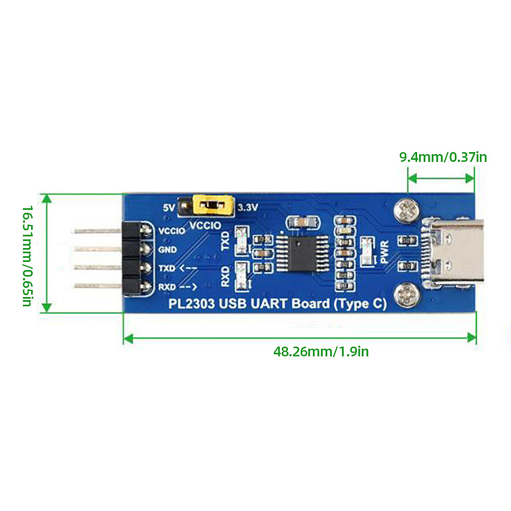 PL2303 Serial Communication Module 1.8V/2.5V Supply Type C USB To ...
