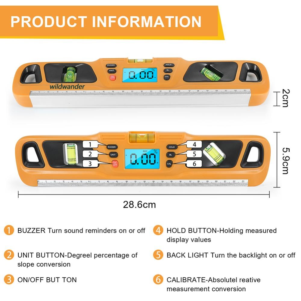 Digital Base Level Slope Test Inclinometer Electric Angle Finder Angle ...
