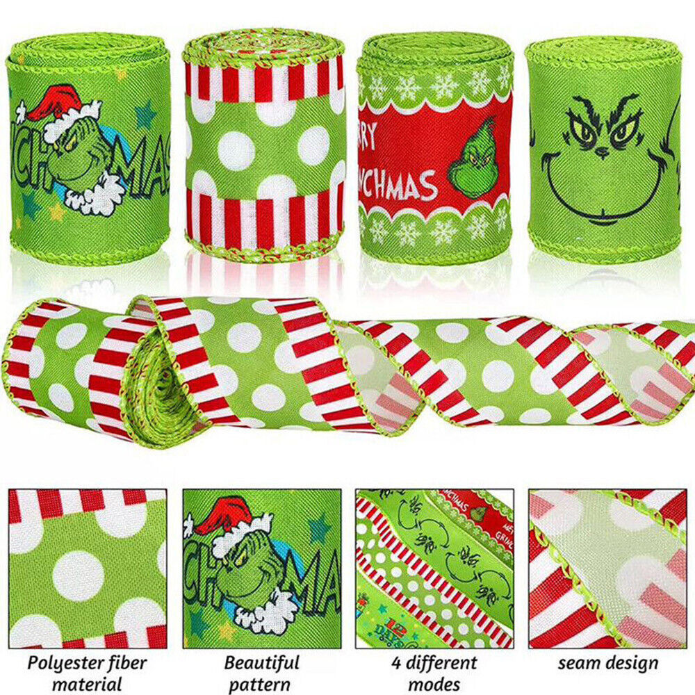 4 roll Christmas series Ribbons Christmas tree decorations supplies DIY ...