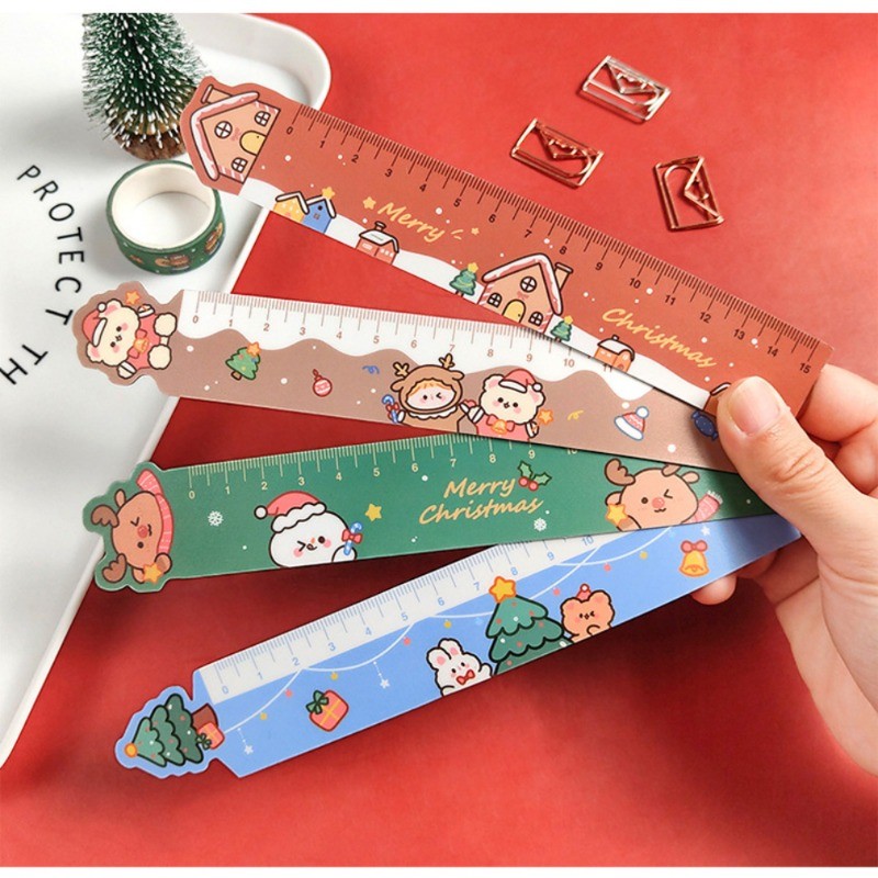 Christmas Cartoon Cute Ruler 15cm School Centimeter Scale Kawaii ...
