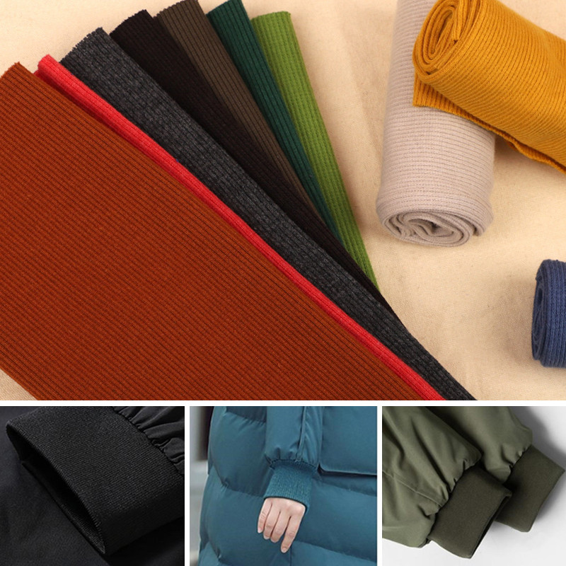 Knitted Rib Cuff Fabric Stretchy Cotton DIY Sweatshirt Sleeves Jacket ...