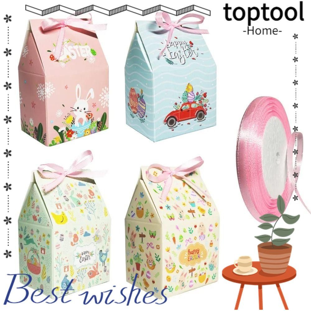 TOPTOOL 12Pcs Candy Treat Boxes, Easter Rabbit Easter Eggs Wedding