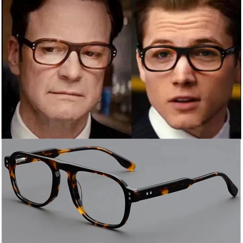 Eyeglasses Frame with Case Retro Handmade Acetate Retangle Eyewear for ...