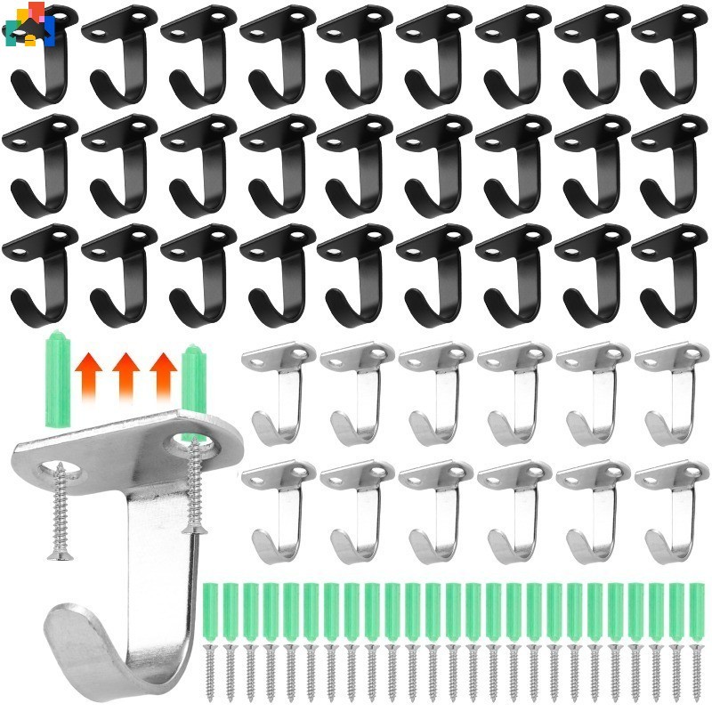 Stainless Steel Screw Mounted Ceiling Hooks, Under-Shelf