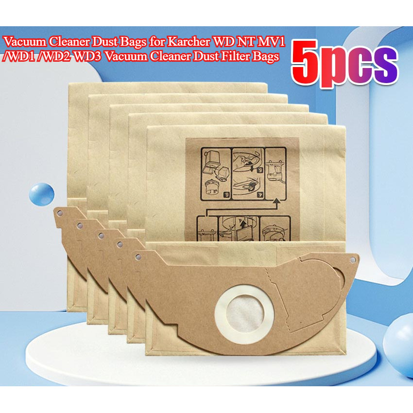 [Local delivery] 5PCS Vacuum Cleaner Dust Bags for Karcher WD NT MV1 ...