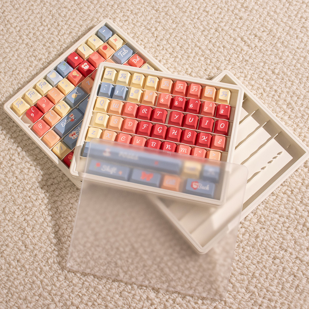 New Key Cap Storage Box White/Pink/Black/Milky Yellow Dustproof ...