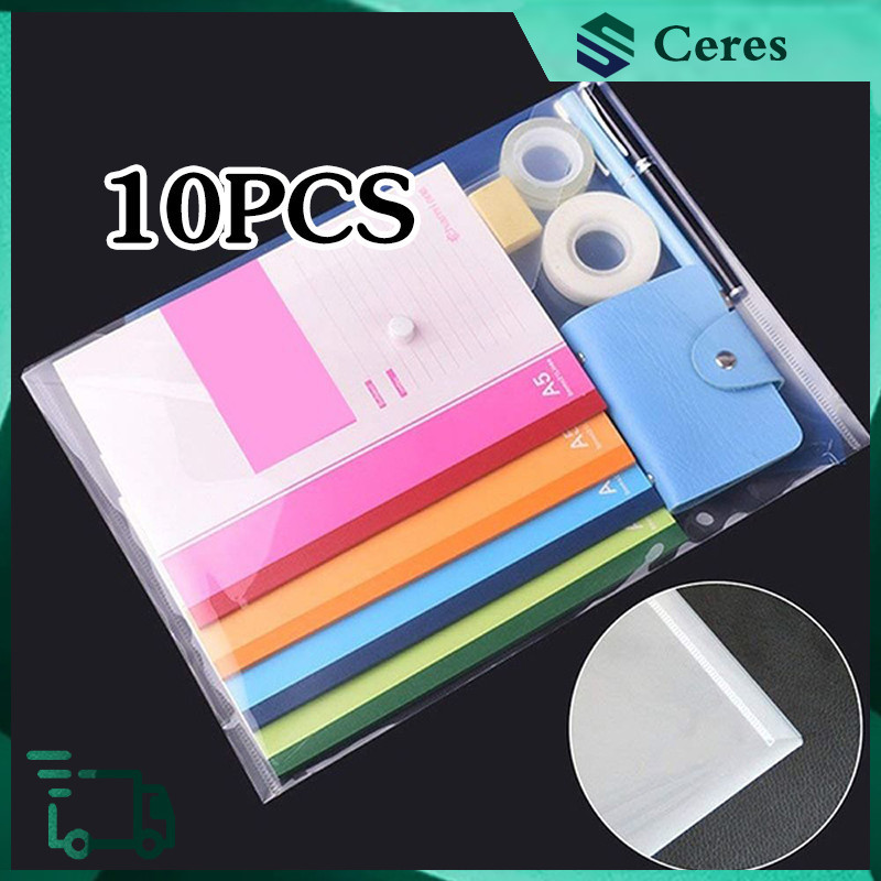 10pcs A4 Transparent Folder Button File Case Clear Snap Button File ...