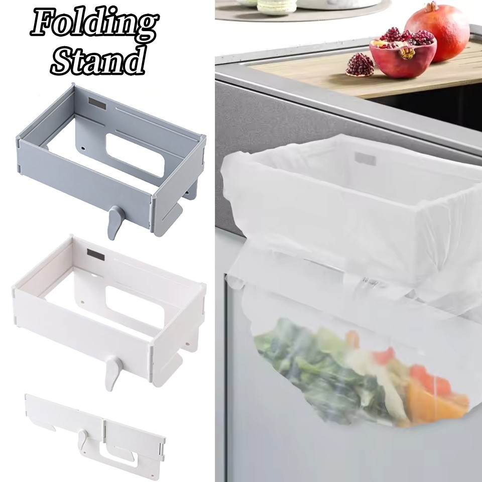 Kitchen Folding Garbage Rack Hanging Garbage Bag Rack Kitchen Supplies ...