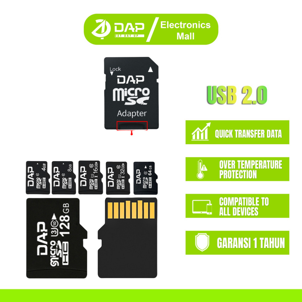 DAP Memory Card SD & TF High Speed Data Transfer 4GB/8GB/16GB/32GB ...