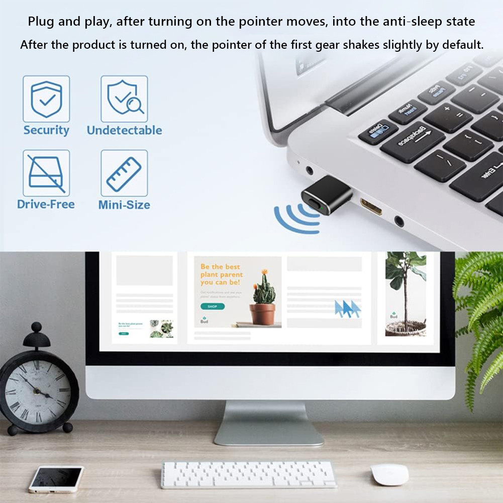 USB C Mouse Jiggler Undetectable Mouse Mover Shaker 3 Modes with Switch ...