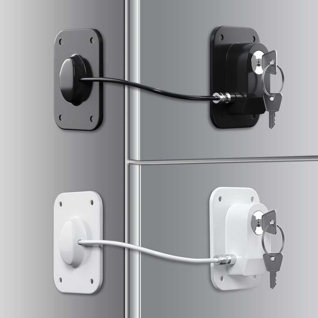 Refrigerator Lock, Fridge Lock with Silicone Wire Protection Fridge ...